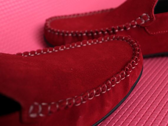 Замшеві чоловічі мокасини PS червоні 42 размер | Зображення 2