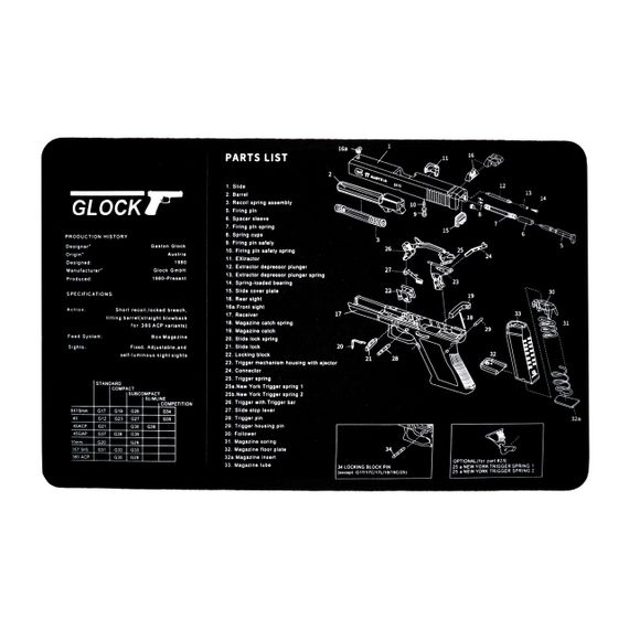 Килимок UAD для чищення зброї 43х28 см Glock