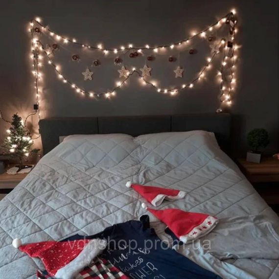 Новорічна гірлянда кімнатна нитка 18 м 180 LED кімнатна гірлянда чорний провід Біле світло W180LED18MBW | Зображення 2