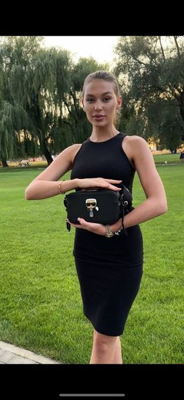 Жіноча сумка клатч Karl Lagerfeld 20*13*8 чорна | Зображення 4