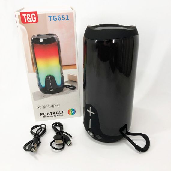 Bluetooth-колонка TG651 с RGB ПОДСВЕТКОЙ, аккумуляторная колонка для музыки, для вечеринки. HI-631 Цвет: