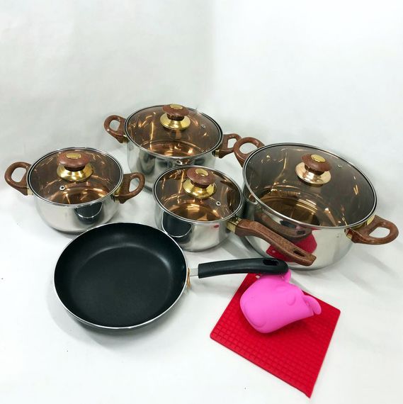 Набір каструль для дому VS-1006-11 (11 предметів) / Набір посуду / Набір DH-149 посуду каструлі | Зображення 8