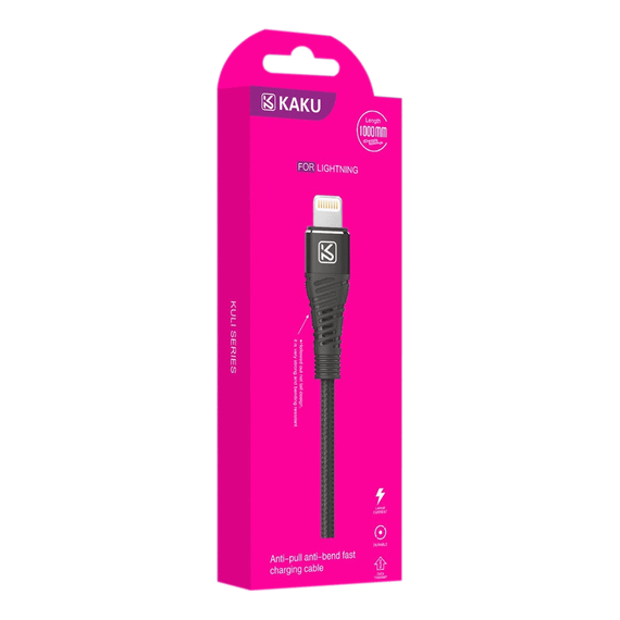 USB кабель Kaku KSC-298 USB - Lightning 1m - Black | Зображення 3