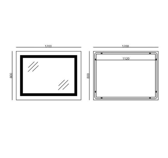 Дзеркало Mixxus Warm MR02-120x80 (годинник, LED-підсвічування, антизапотівання) (MI6001) | Зображення 1