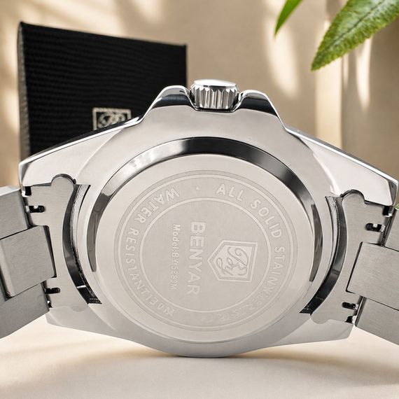 Чоловічий годинник Benyar BY-5223 Silver-Black зі сталевим браслетом та мінеральним склом | Зображення 2