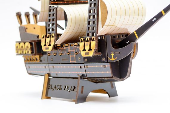 Дерев'яний 3D конструктор "Піратський корабель" Puz-00928 р.34*27*9см PuzzleOk | Зображення 1