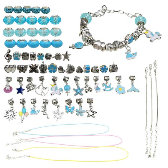 Набір для створення шарм-браслетів "Пандора" B4350(Blue) з підвісками