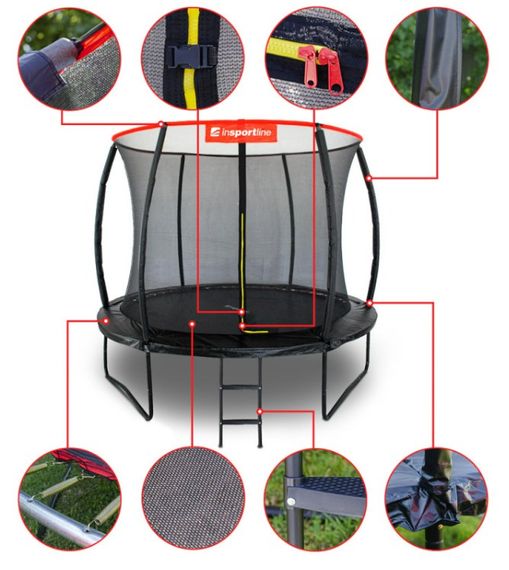 Батут с внутренней сеткой inSPORTline Flea 305 см черный (22276) | Зображення 1
