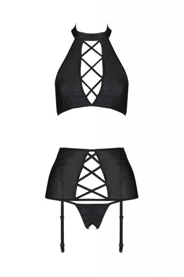 Комплект з екошкіри Passion Nancy Set black, 4XL/5XL | Зображення 2