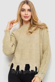 Свитер женский вязаный, цвет бежевый, размеры S-M, One Size, XL, L, M, XXL FA_008185