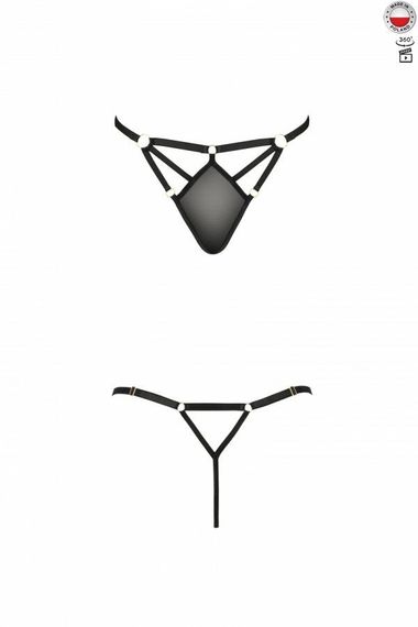Стринги з стреп Passion Exclusive MEGGY THONG, Чорний, L, XL, L/XL | Зображення 2