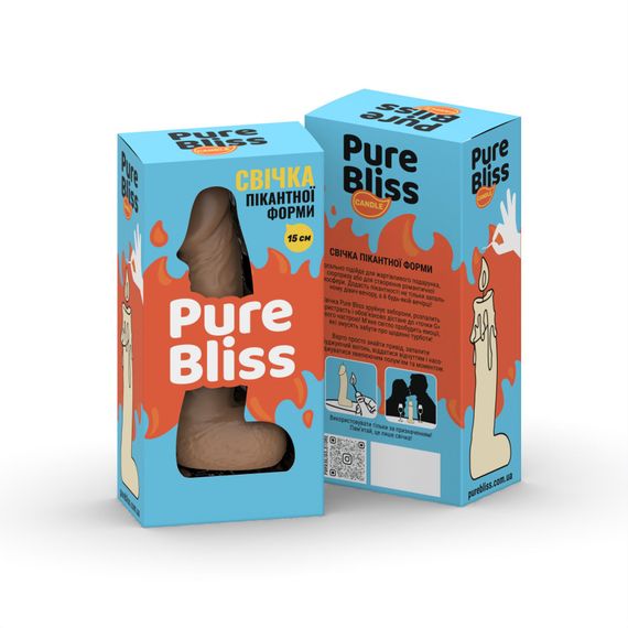 Свічка у вигляді члена Pure Bliss MINI Brown 15 см | Зображення 6