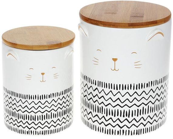 Керамічна банка для сипучих продуктів Kitti 1200ml біла | Зображення 2