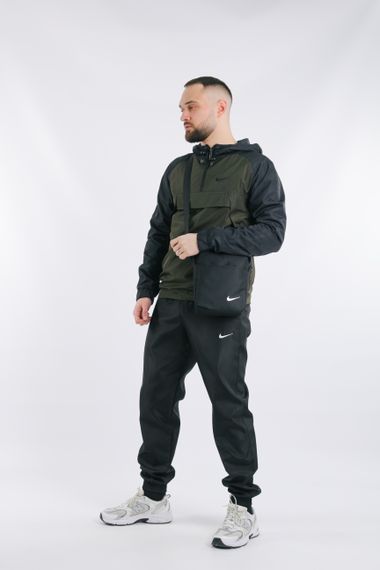 Комплект чоловічий Nike: анорак "House" чорний з хакі + штани "President" чорні + барсетка чорна XL (1629797353/3) | Зображення 2