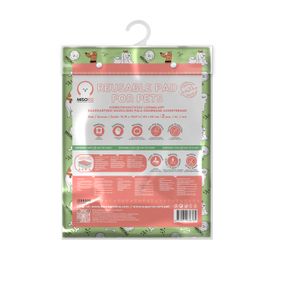 Пелюшка багаторазова Misoko&Co 40x50 см салатового коліру з візерунком "цуценята та кісточки" 2 шт