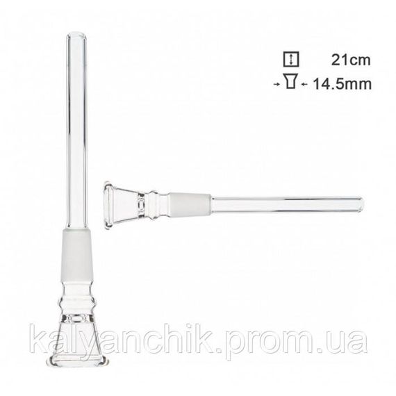 Чиллум адаптер стеклянный d - 14,5 мм, L - 21 см