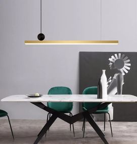 Люстра світлодіодна підвісна LED світильник для квартири на стелю лед 26267 Золото 13-150х6х118 см.