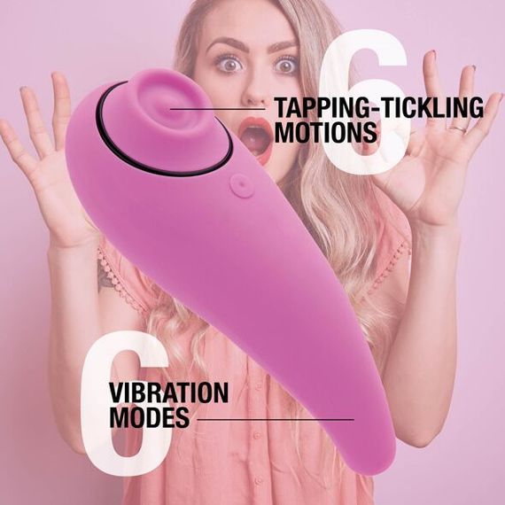Пульсатор для клітора плюс вібратор FeelzToys - FemmeGasm Tapping & Tickling Vibrator Pink | Зображення 3