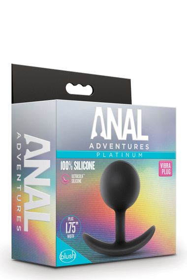 Анальний плаг Blush з внутрішнім кулькою Adventures Platinum Silicone Vibra, Черный | Зображення 1
