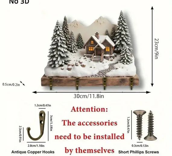Доска - ключница новогодняя декоративная | Зображення 2
