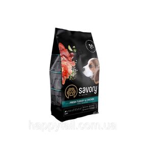 Корм Savory Puppy для щенков всех пород, свежая индейка и курица, холистик, 3 кг