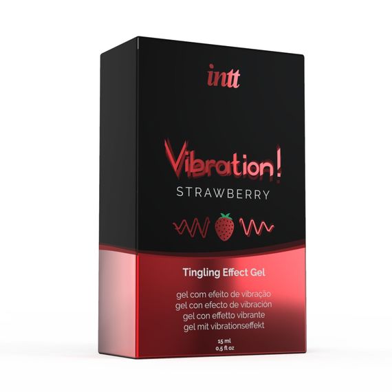 Рідкий вібратор Intt Vibration Strawberry (15 мл), густий гель, дуже смачний, діє до 30 хвилин | Зображення 2