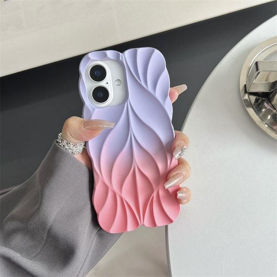 TPU чохол Leaf для Apple iPhone 16 (6.1") Lilac / Pink | Зображення 1