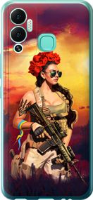 Чехол на Infinix Hot 12 Play Украинка с оружием "5316u-2759-17620"