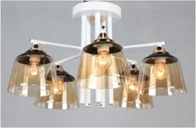 Классическая люстра LK-725S/5 E27 WH+FG