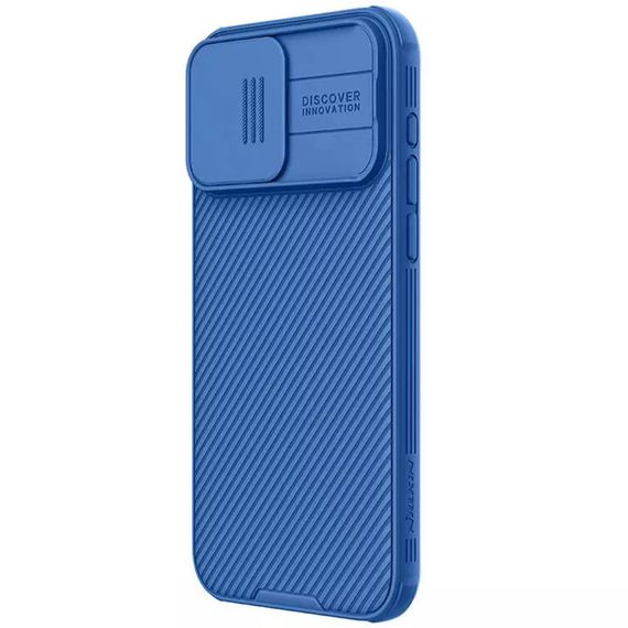 Карбонова накладка Nillkin CamShield Pro Magnetic для Apple iPhone 15 Pro (6.1") Blue | Зображення 1