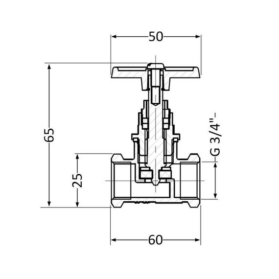 Вентиль латунный SD 20х3/4" ВР (YA) | Зображення 1