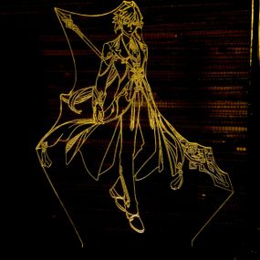 Акриловый светильник-ночник Чжун Ли (Zhongli) 2 желтый tty-n000671