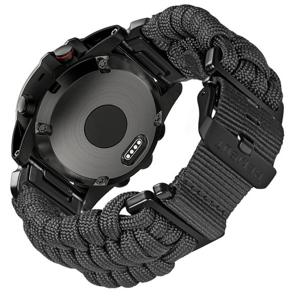 Ремешок для часов Hemsut HGA145 Rugged Paracord Garmin Black 22mm