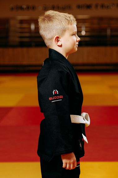Чорне дитяче кімоно для хлопчиків, джиу-джитсу, TM BUDOGI, зріст 140 см, щільність 350 гр/м.кв. | Зображення 4