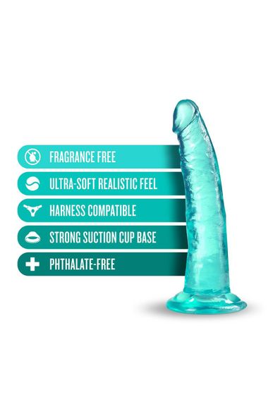 Фалоімітатор реалістичний на присосці Blush B Yours Plus м'ятний, 19 х 3.8 см | Зображення 3