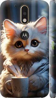 Чохол на Motorola MOTO G4 Білий кіт "5646m-511-2448"