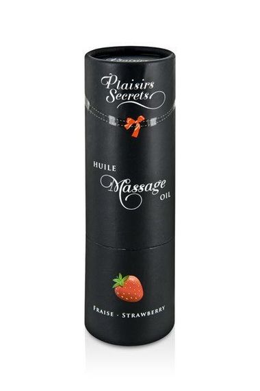 Масажна олія Plaisirs Secrets Strawberry (59 мл) з афродизіаками, їстівна, подарункове паковання | Зображення 2