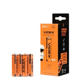 Батарейка сольова Videx R03P/AAA 4шт SHRINK