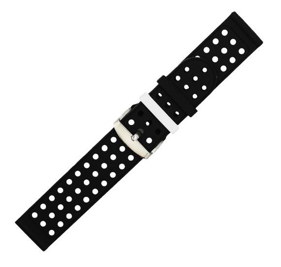 Двухсторонний ремешок с перфорацией для часов Garmin Vivoactive 4 - Black&White | Зображення 3