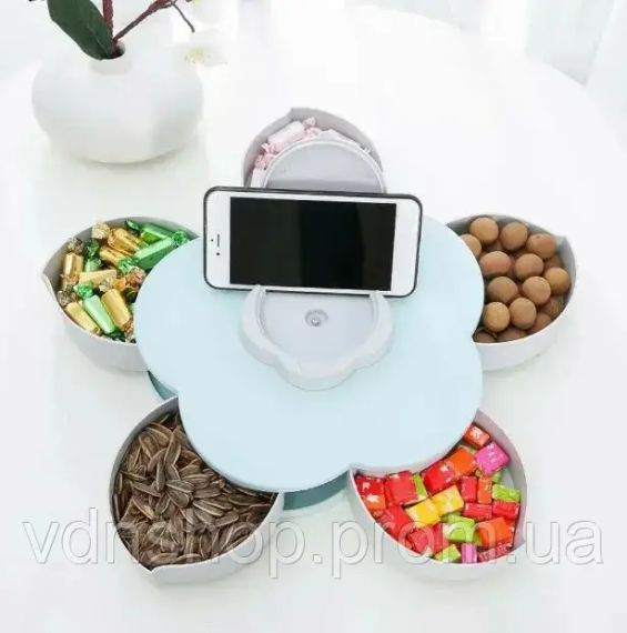 Складна двоярусна цукерка SUNROZ Flower Candy Box, що обертається, для цукерок і фруктів | Зображення 3