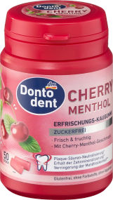 Жевательная резинка dm Dontodent Cherry Menthol без сахара для свежести дыхания и защиты зубов, 50 шт.
