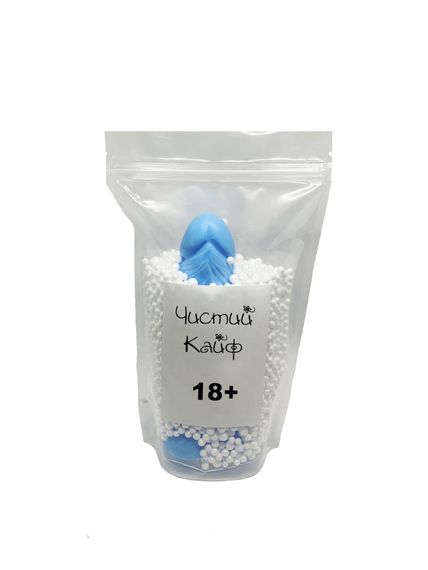 Крафтове мило-член із присоскою Чистий Кайф Blue size L, натуральне | Зображення 3