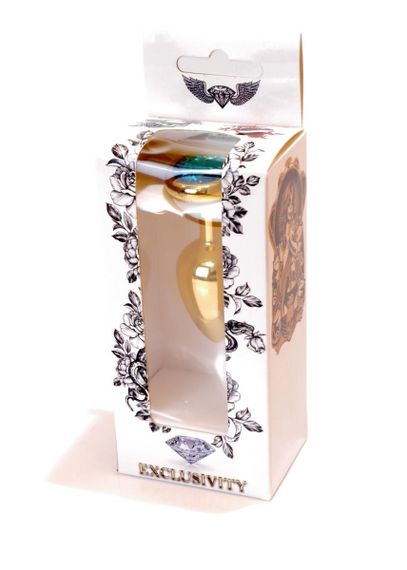 Анальна пробка - Jewellery Gold Heart Plug Light Blue sexstyle | Зображення 7