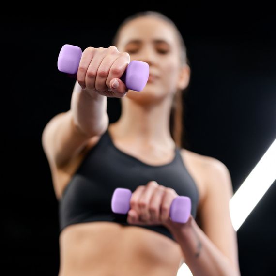 Гантелі для фітнесу неопренові Gymtek Hex 2х1кг лавандовий | Зображення 1