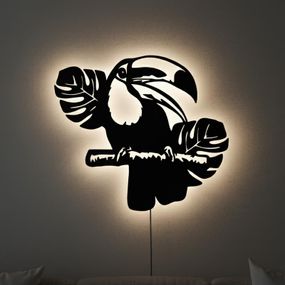 Панно декоративная картина на стену Тукан LED подсветка 400х350 acr-p000191