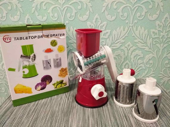 Ручна овочерізка Tabletop Drum Grater, мультислайсер, фрукторезка, слайсер, терка | Зображення 2