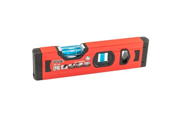 Рівень будівельний MASTERTOOL ПРОФІ 20 см 2 капсули 0,5 мм/м 0,03° 37-0203