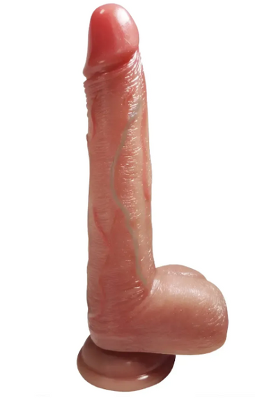 Большой фаллоимитатор с мошонкой на присоске OYO - Dildo Double Layer Silicone YQW-028 (длина 21.5 см, диаметр 3.8 см) Sex Aura | Зображення 1