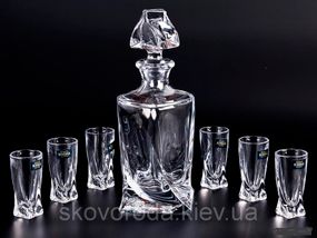 Набор для напитков Bohemia Quadro графин и 6 стопок (99999/99A44/457) стекло премиум-класса