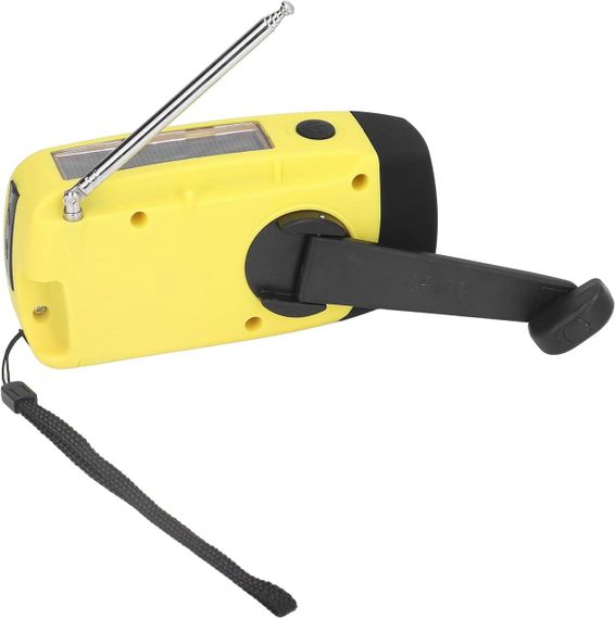 Радіо на сонячній батареї з ручним підзаряджанням та LED-ліхтариком, FM AM для кемпінгу, дому, аварійних ситуацій | Зображення 3